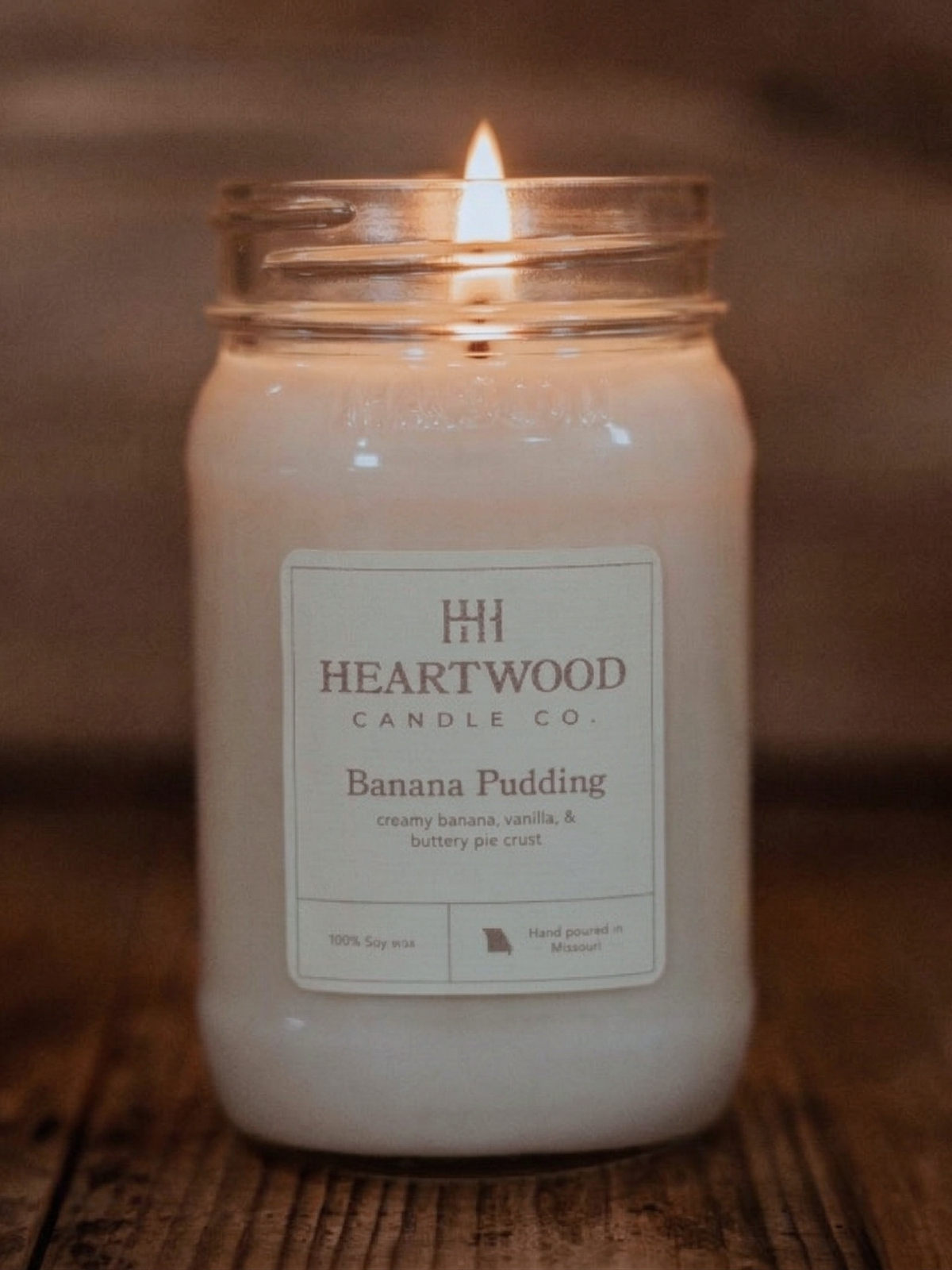 Banana Pudding | Mason Jar Soy Wax Candle | Clean Burning