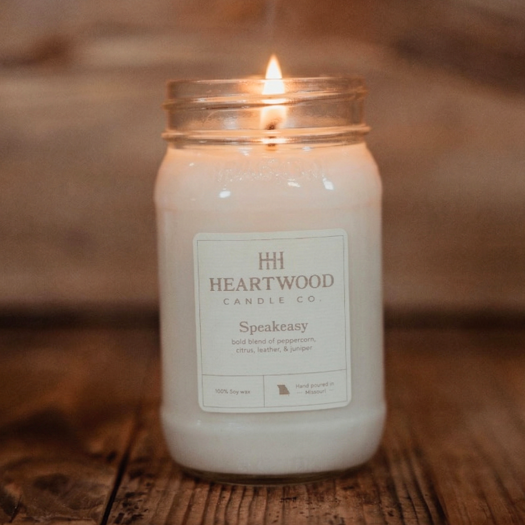Speakeasy | 16oz Mason Jar Soy Wax Candle | Clean Burning