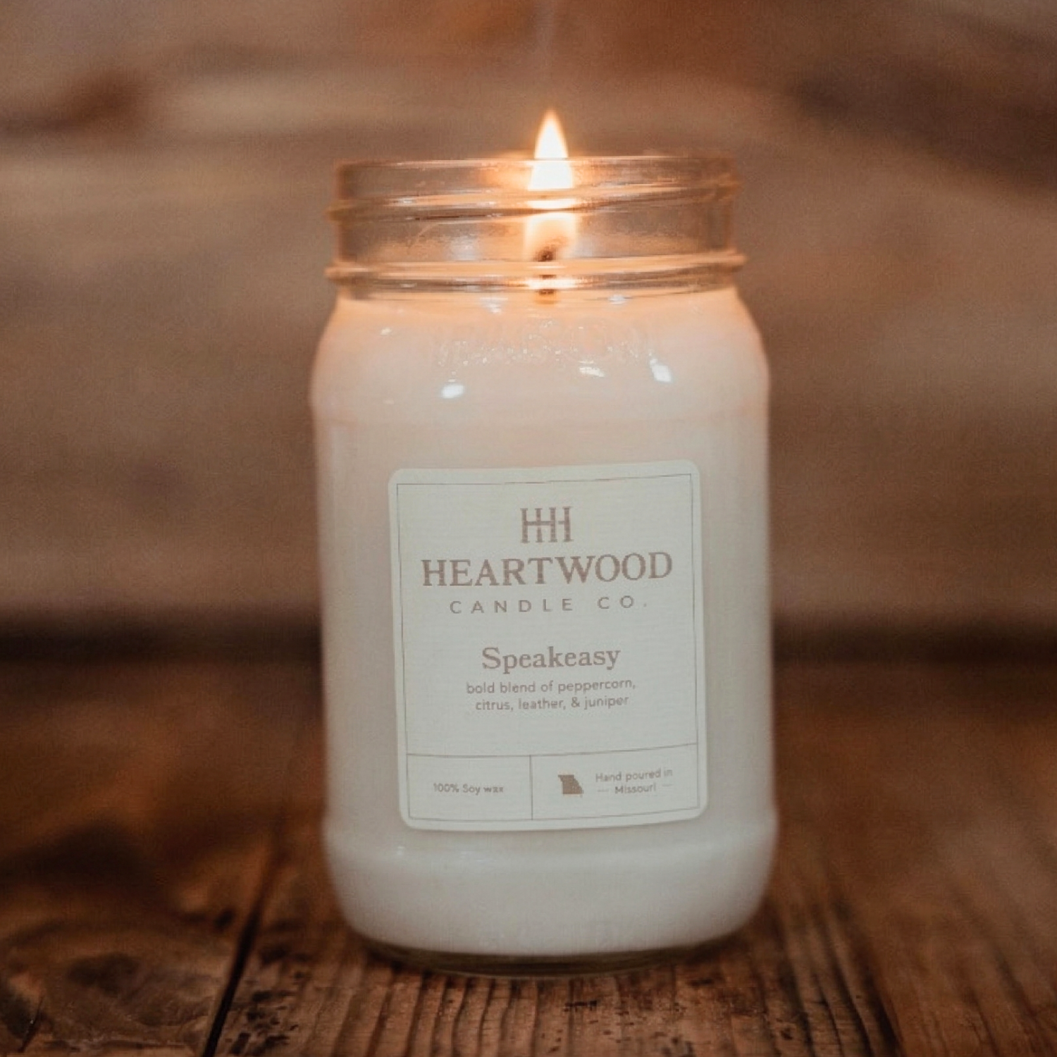 Speakeasy | 16oz Mason Jar Soy Wax Candle | Clean Burning