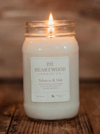 Tobacco & Oak | Mason Jar Soy Wax Candle | Clean Burning