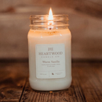 Warm Vanilla | 16oz Mason Jar Soy Wax Candle | Clean Burning