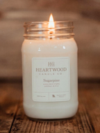 Sugarpine | 16oz Mason Jar Soy Wax Candle | Clean Burning