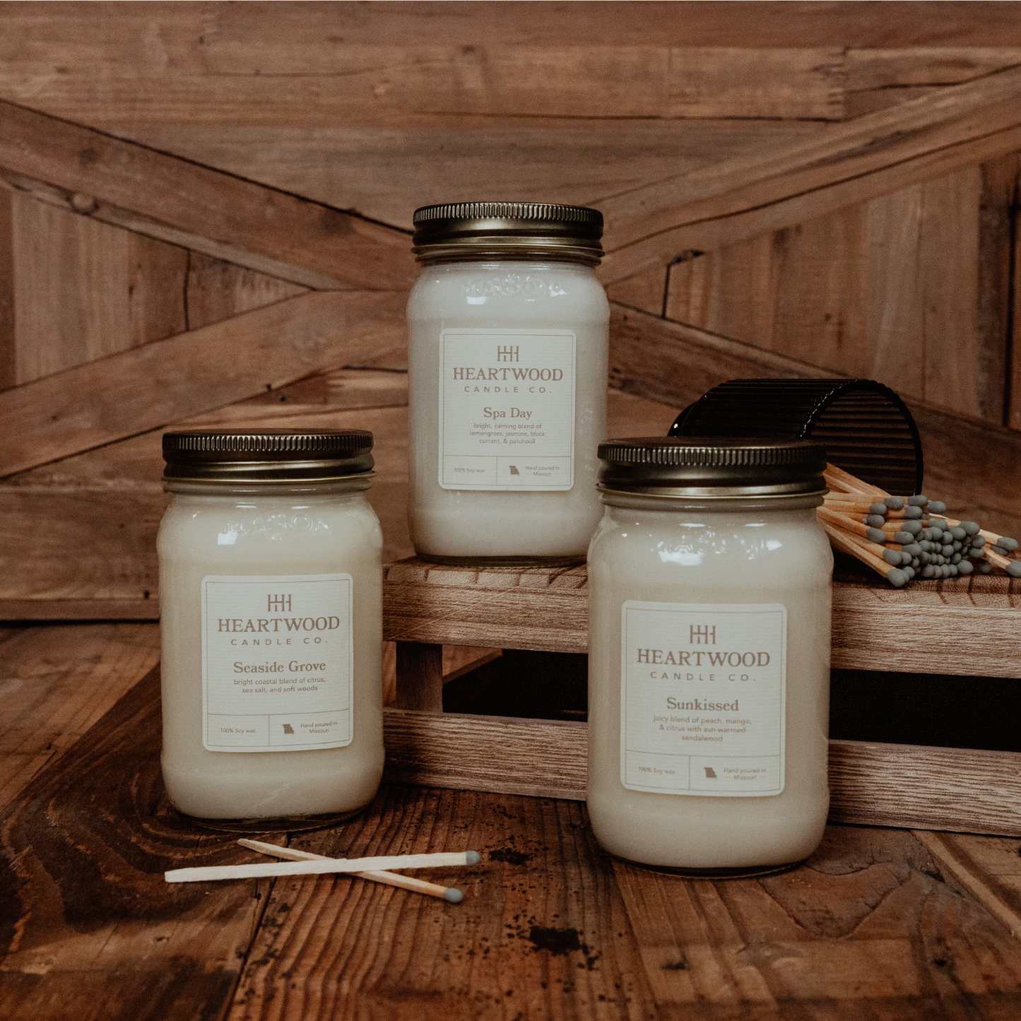 Endless Summer Bundle of 3 | 16oz Mason Jar Soy Wax Candles