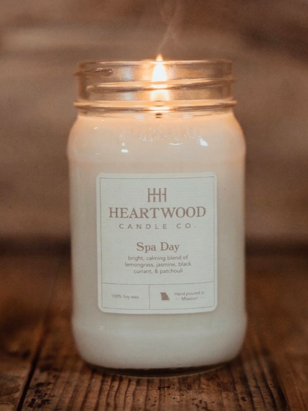 Spa Day | Mason Jar Soy Wax Candle | Clean Burning