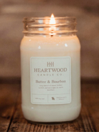 Butter & Bourbon | Mason Jar Soy Wax Candle | Clean Burning