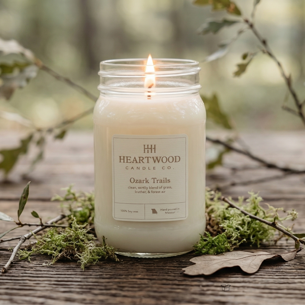 Ozark Trails | 16oz Mason Jar Soy Wax Candle | Clean Burning