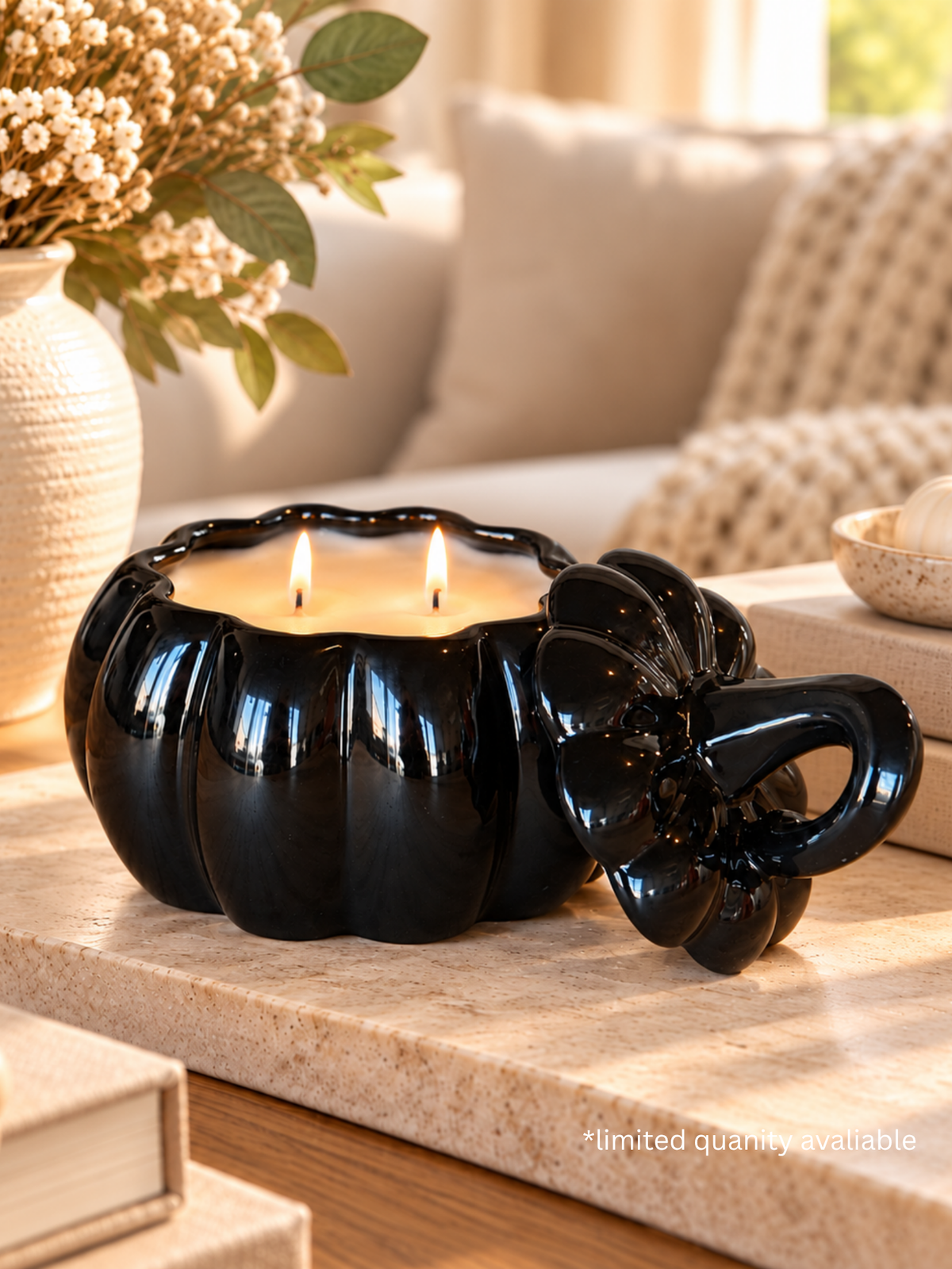 Black Pumpkin | 12 oz Hand-Poured Soy Candle | Seasonal Candles