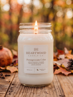 Pomegranate Cider | Mason Jar Soy Wax Candle | Clean Burning