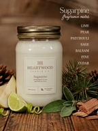 Sugarpine | 16oz Mason Jar Soy Wax Candle | Clean Burning