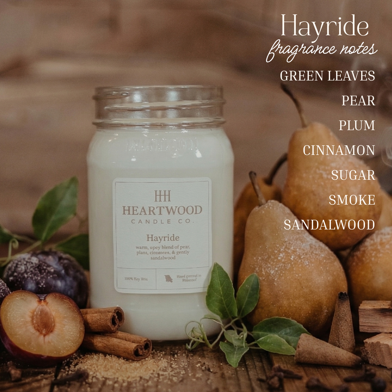 Hayride| 16oz Mason Jar Soy Wax Candle | Clean Burning