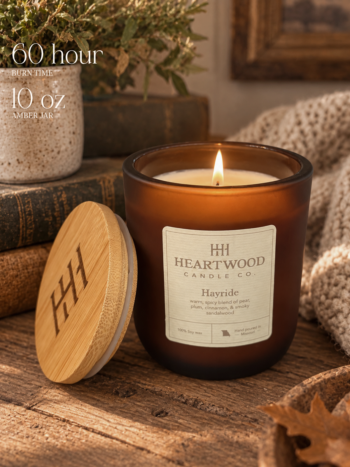 Amber Refillable Jar | 10 oz Hand-Poured Soy Candle