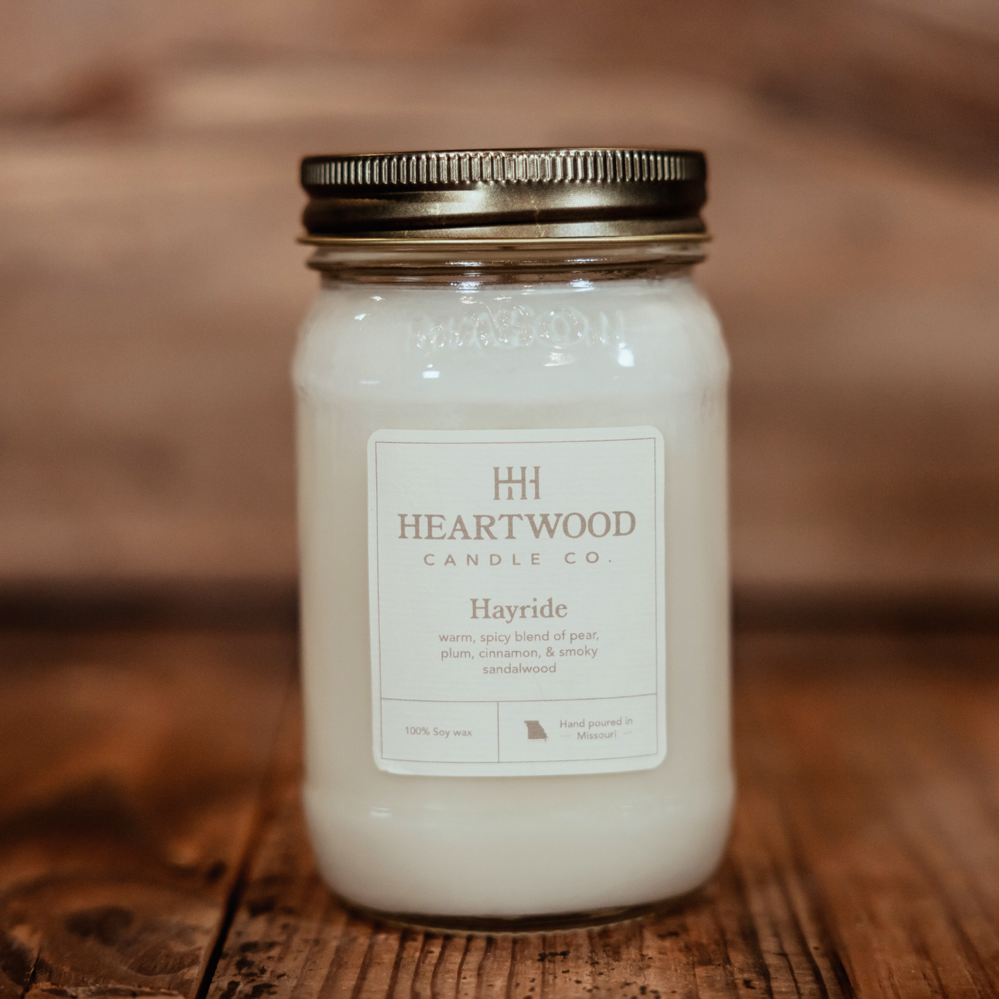 Hayride| 16oz Mason Jar Soy Wax Candle | Clean Burning