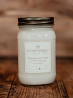 Pomegranate Cider | Mason Jar Soy Wax Candle | Clean Burning