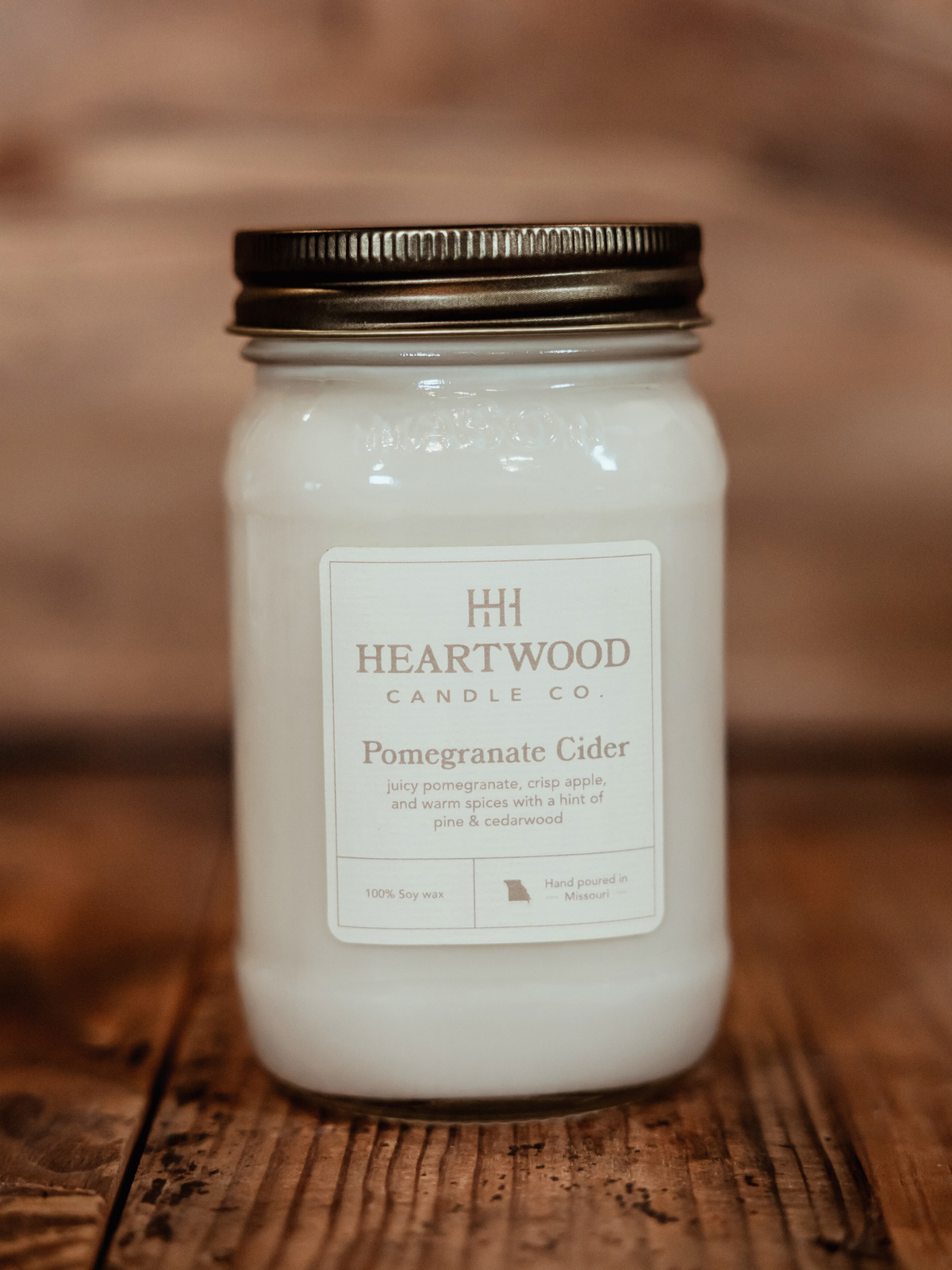 Pomegranate Cider | Mason Jar Soy Wax Candle | Clean Burning