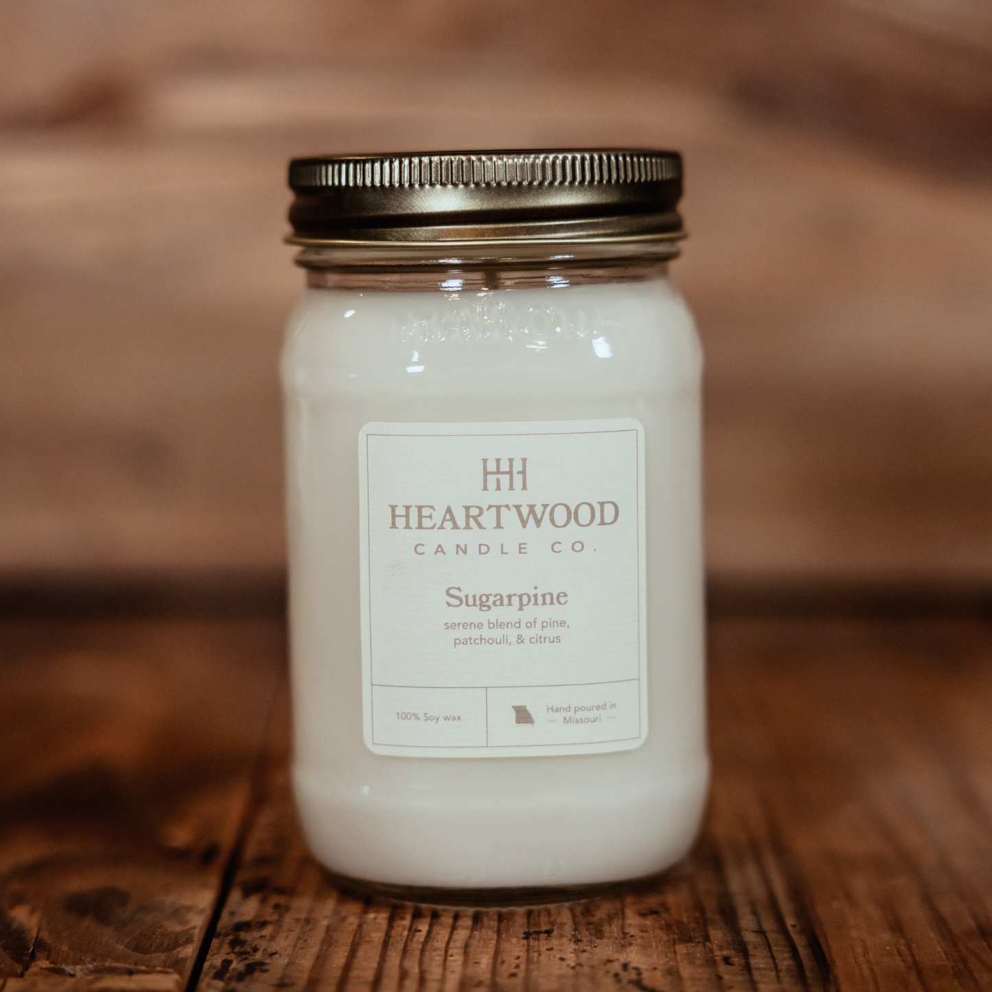 Sugar Pine | 16oz Mason Jar Soy Wax Candle | Clean Burning