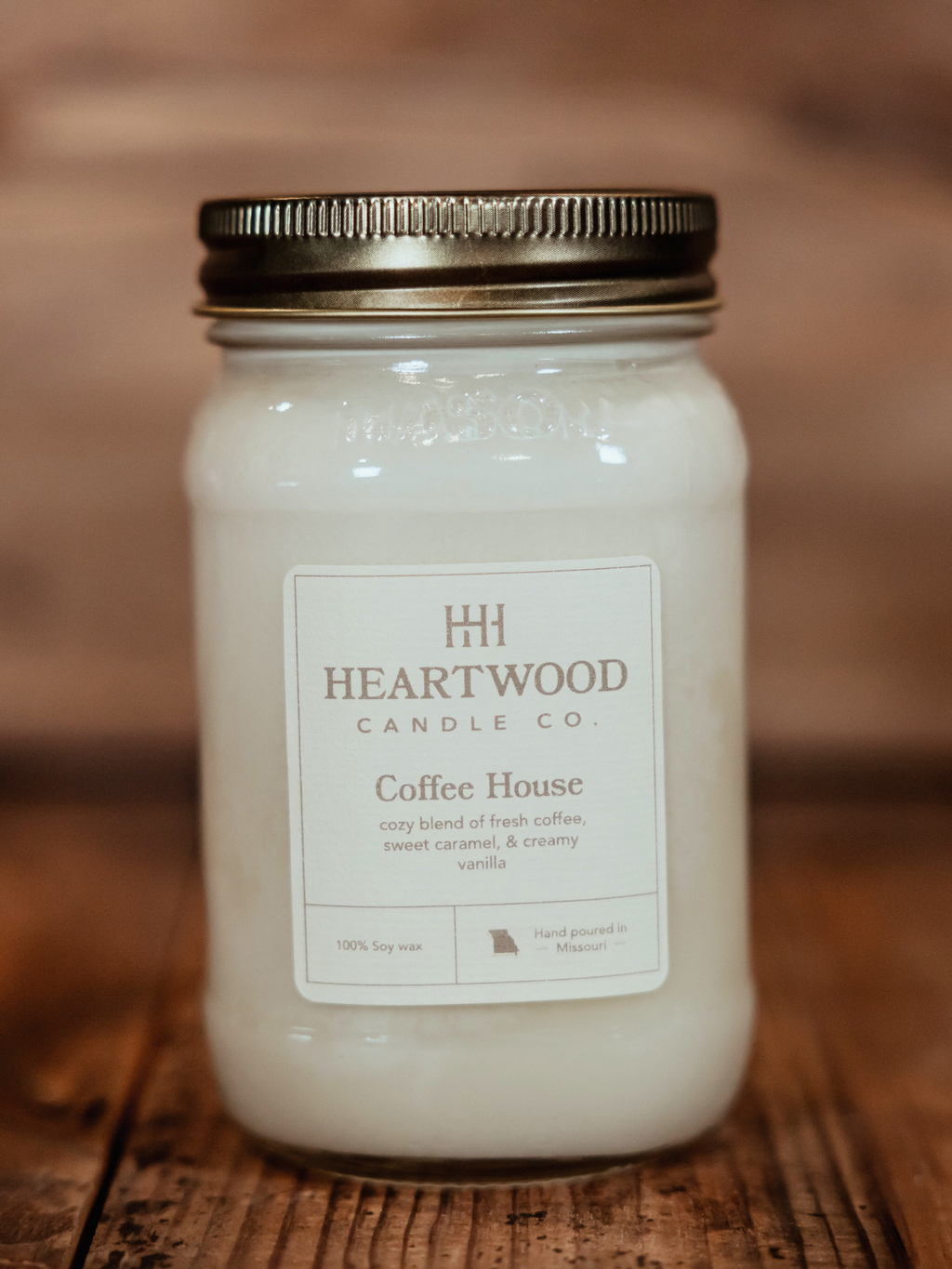Coffee House | 16oz Mason Jar Soy Wax Candle | Clean Burning