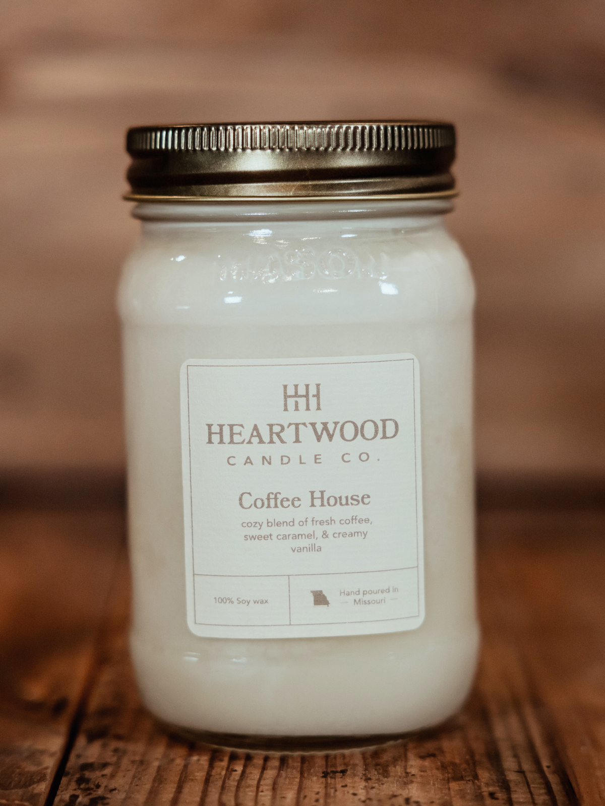 Coffee House | 16oz Mason Jar Soy Wax Candle | Clean Burning