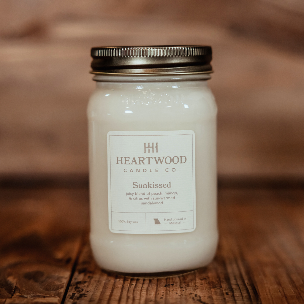 Sunkissed | 16oz Mason Jar Soy Wax Candle | Clean Burning
