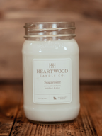 Sugarpine | 16oz Mason Jar Soy Wax Candle | Clean Burning