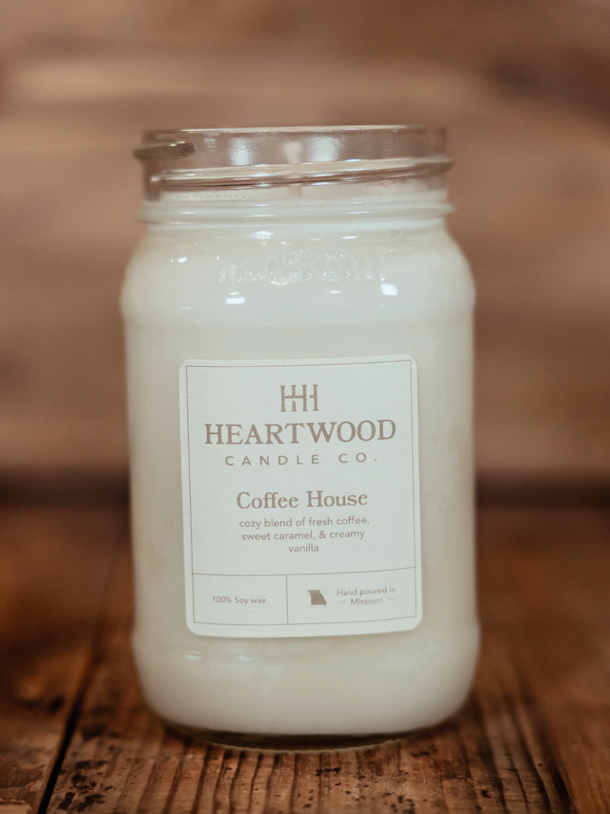 Coffee House | 16oz Mason Jar Soy Wax Candle | Clean Burning