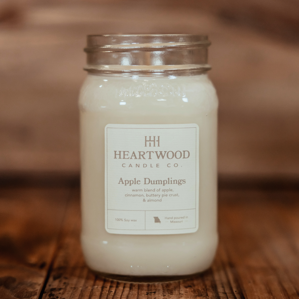 Apple Dumplings | 16oz Mason Jar Soy Wax Candle | Clean Burning