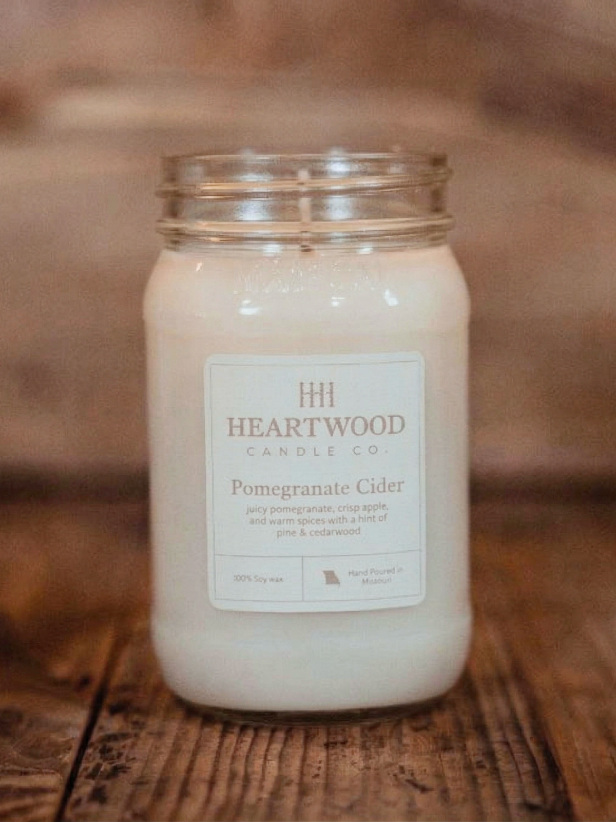 Pomegranate Cider | Mason Jar Soy Wax Candle | Clean Burning