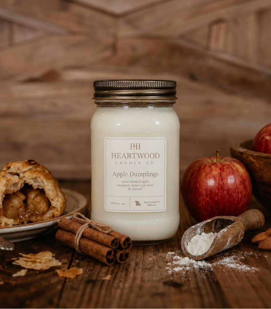 Apple Dumplings | Mason Jar Soy Wax Candle | Clean Burning