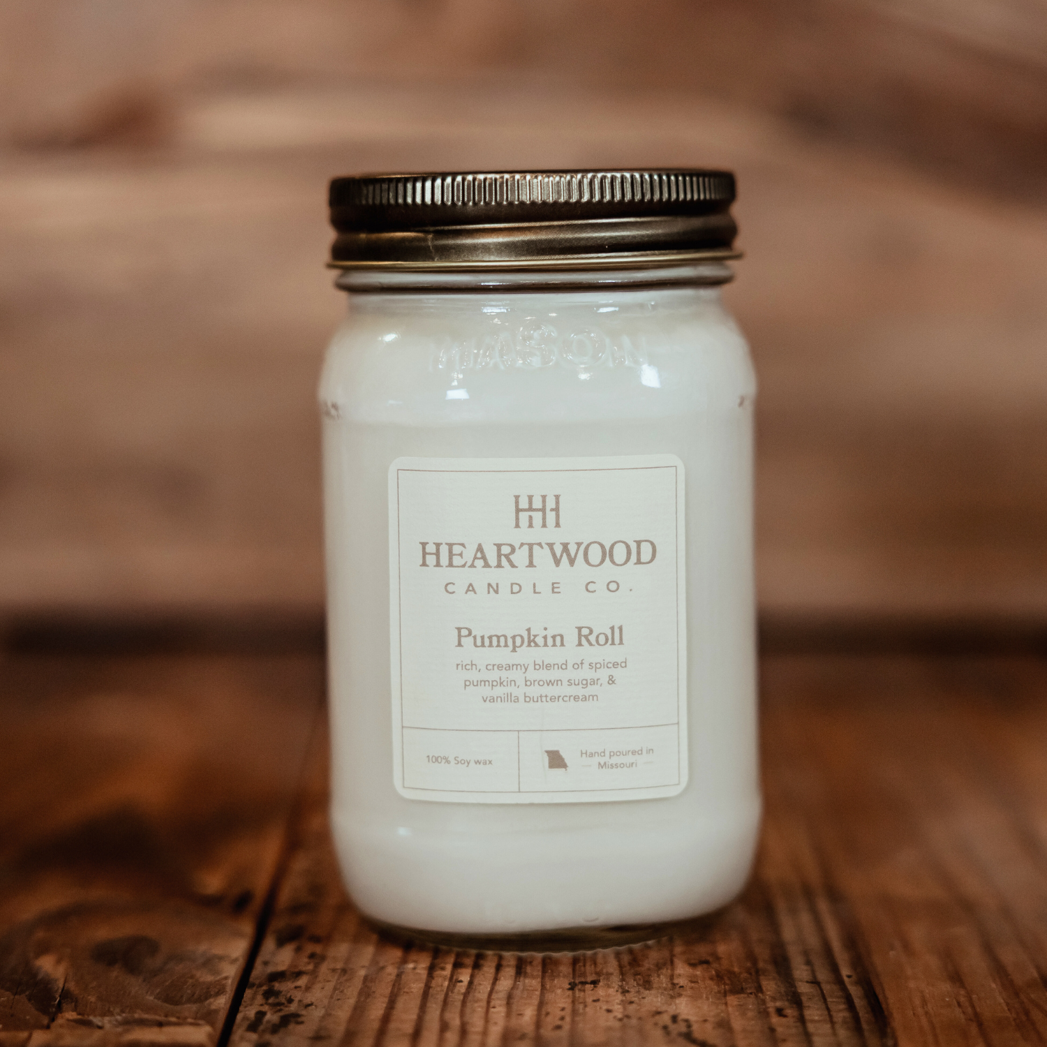 Autumn pumpkin soy candle with a warm bakery-inspired fragrance